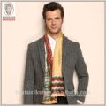 Plaid Pattern double two Layers self fringe Silk Men Scarf
